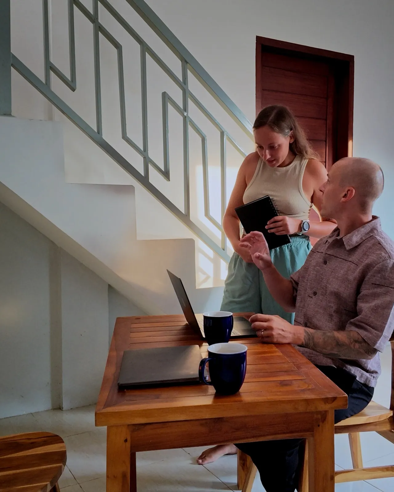Tanja and Christoph working together